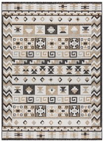Dywany Łuszczów Kusový koberec Cooper Sisal Aztec 22218 ecru/black – na von aj na doma - 140x190 cm