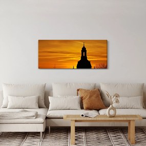 Obraz kostola pri západe slnka (120x50 cm)