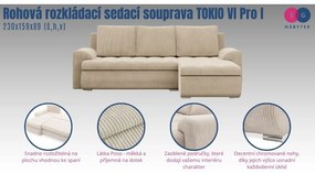 Rohová rozkladacia sedacia súprava TOKIO VI Pro I Ľavá Zelená I