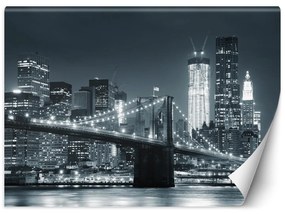 Gario Fototapeta New York Brooklyn Bridge čierna a biela Materiál: Vliesová, Rozmery: 200 x 140 cm
