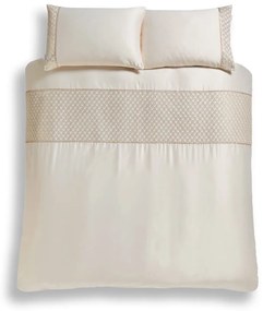 Béžové obliečky na dvojlôžko/predĺžené z mikrosaténu 230x220 cm Deco Sequin – Catherine Lansfield