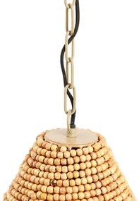 Závesné svietidlo v prírodnej farbe s dreveným tienidlom ø 31 cm Kabinda – Light &amp; Living