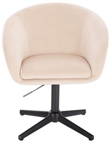 LuxuryForm DESIGN Stolička VENICE VELUR na čiernom kríži - krémová