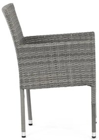 Autronic BONTEC Záhradná stolička, kov, polyratan, šedá, AZC-S2118 GREY Farba: Šedá
