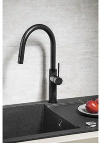 Sapho - Drezová batéria s vyťahovacou sprškou FLAWO matná čierna