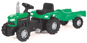 Šľapací traktor s vozíkom čierna/zelená