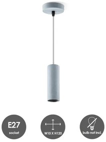 Luster na lanku SAGA 1xE27/40W/230V šedá