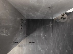 Mexen Lunar-F Duo, skladací sprchový kút 70 x 70 cm, 8mm číre sklo, chrómový profil, 836-070L-070P-01-00