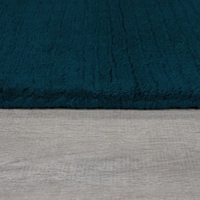 Tmavomodrý ručne tkaný vlnený koberec 200x290 cm Textured Wool Border – Flair Rugs