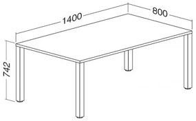 Stôl ProOffice B 80 x 140 cm