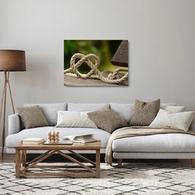 Sklenený obraz srdce z lana (70x50 cm)