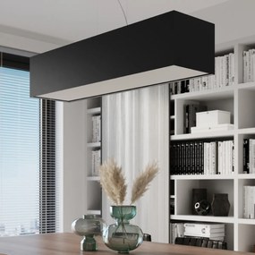 Závesné svietidlo Santa, 1x čierne textilné tienidlo, (biely plast), (120 cm)