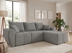 Rozkladacia obojstranná sedacia súprava do L SEVIO 246x145 cm, sivá + 2 vankúšiky ZDARMA