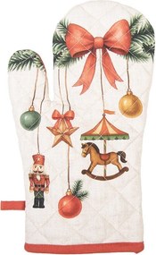 Vianočná bavlnená chňapka - rukavice Christmas Carousel Dream - 18 * 30 cm