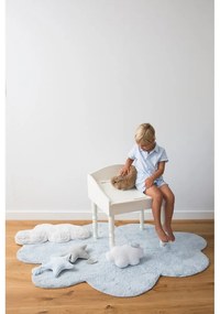 Svetlomodrý prateľný ručne tkaný bavlnený detský koberec 110x170 cm Puffy Dream – Lorena Canals
