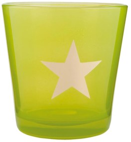 Zelený svietnik na čajovú sviečku s hviezdou - Ø 10 * 10 cm
