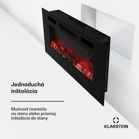 Klarstein Galeras Smart Inteligentný elektrický krb, 2 nastavenia teploty, 16 - 30°| LED ilúzia plameňa, Možnosť pripojenia k IOT