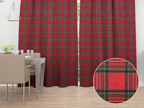 Biante Vianočný dekoračný záves PML-078 Červeno-zelené káro 145x220 cm