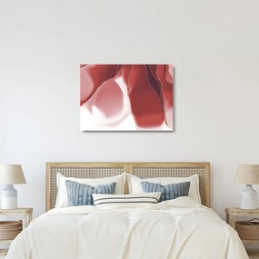 Sklenený obraz - Červená abstraktná kvetina N⁰3 (70x50 cm)