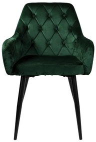 Jedálenská stolička ATLANTA zamatová, tmavozelená