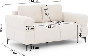 POHOVKA FLEUR 2 MIESTNÁ BIELA 154 cm