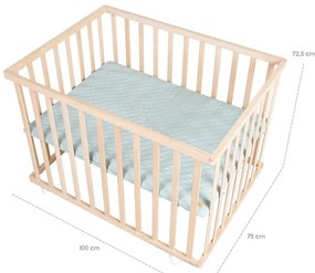 Detská ohrádka s nastaviteľnou výškou/na kolieskach 75x100 cm v prírodnej farbe Style – Roba