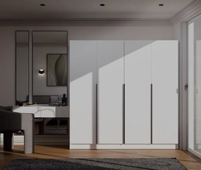 Šatní skříň Senso 4D 200 cm bílá/černá
