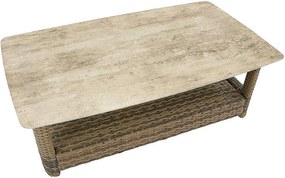 DEOKORK Ratanová zostava SANTORINI pre 5 osôb (hnedá)