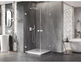 Mexen Lunar-B Duo, výklopný sprchový kút 95 x 95 cm, 8mm číre sklo, biely profil, 832-095L-095P-20-00