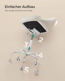 Kancelárska stolička Sherpa, stolička k toaletnému stolíku, cappuccino beige a biela