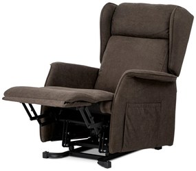 Autronic - TV a relaxačné kreslo "ušiak", elektrické polohovanie, 1 motor 230V/29V, poťah hnedá látka - TV-1190 BR2