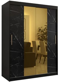 Skriňa Platinum T1 150 čierna marmur/čierna