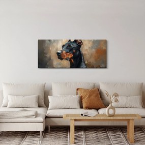 Obraz - Portrét Dobermana (120x50 cm)