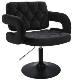LuxuryForm DESIGN Stolička ADRIA VELUR na čiernom tanieri - čierna
