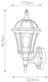Garden Zone - Vonkajšie nástenné svietidlo LEDBURY 1xE27/100W/230V IP44