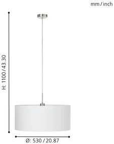 Eglo 31575 - Luster na lanku PASTERI 1xE27/60W/230V