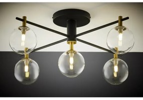 Jupiter 2035 - Prisadený luster FIGARO 5xG9/10W/230V čierna/zlatá/béžová/číra