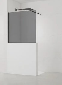 Sprchová zástěna SAT Walk-in 100x100 cm na nižšiu priečku čierna SATBWIS100KSPRC