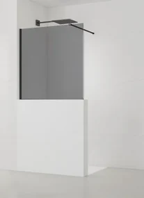 Sprchová zástěna SAT Walk-in 100x100 cm na nižšiu priečku čierna SATBWIS100KSPRC