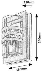 Rabalux 7244 - Vonkajšie nástenné svietidlo ORLOVA 1xE27/40W/230V IP44