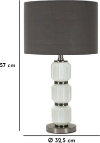 Stolná lampa Jasná Trojka 57 cm šedo-biela