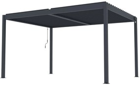 Hliníková bioklimatická pergola s lamelami BestBerg BBP-12G / 4 x 3 m / sivá