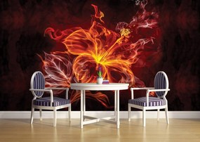 Fototapeta - Kvet - oheň a dym (152,5x104 cm)