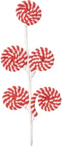 Bielo-červený vianočný zápich lízanky Lollipop - 15*1*57 cm