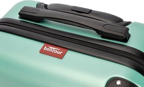 Kabínový kufor na 4 kolieskach 55x39x20cm púdrovo zelená farba