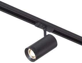 Moderný čierny reflektor pre 1-fázový koľajnicový systém vrátane LED otočného a naklápacieho - Iconic Zoom