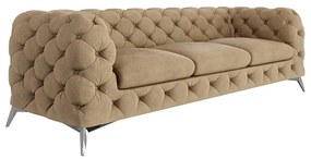 Svetlohnedá zamatová pohovka 243 cm Chelsea – Ropez