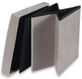 Skladacia taburetka M zamatová, béžová