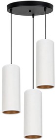 Luster na lanku AVALO 3xE27/60W/230V pr. 35 cm biela/medená