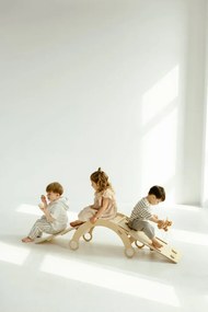 Lezecká súprava 3v1 malá – hojdačka, šmykľavka a lezecká stena Biela